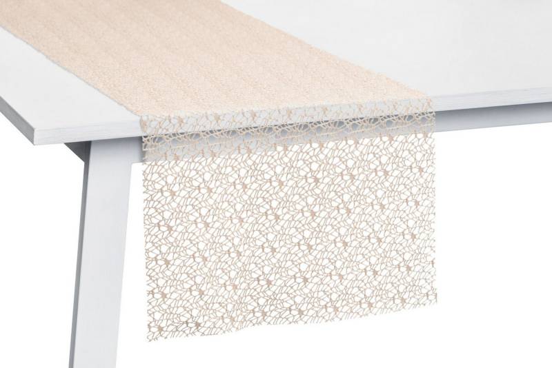 PICHLER Tischläufer Netz uni, gewirkt Tischläufer 4er Set 140 x 45 cm NETWORK Rechteck s (4-tlg, 4 Stück) von PICHLER