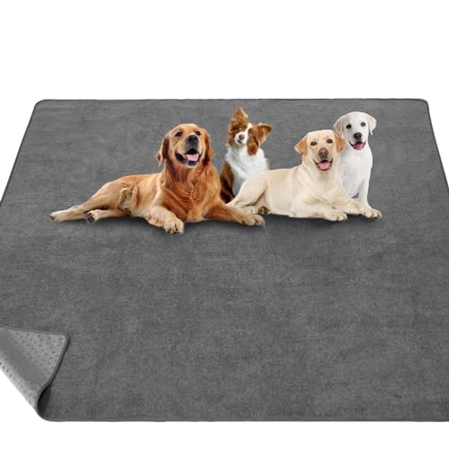 1er Welpen Unterlagen Waschbar Puppy Training Pads, 133*208cm Schnell Absorbierend Haustier Hygieneunterlage, Wiederverwendbar Trainingsunterlagen für Welpen,Groß, Alte, oder inkontinente Hunde Grau von PICK FOR LIFE