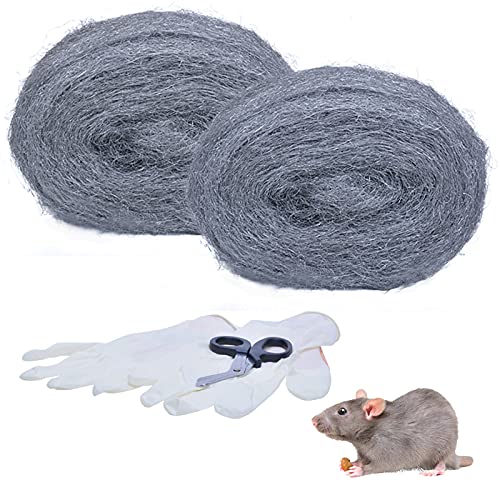 2 Stück Stahlwolle gegen Mäuse, 3m gegen Nagetiere feine Stahlwolle mit Schere, einfach zu Schneiden Steel Wool Nagerstop Mäuseabwehr für Löcher, Wand, Garten von PICK FOR LIFE