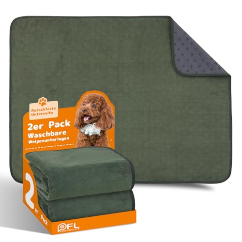 2 waschbare Welpenunterlagen, 46×61 cm schnell absorbierende Hundunterlagen, Haustier-Training Pad für Welpen, ältere oder inkontinente Hunde von PICK FOR LIFE