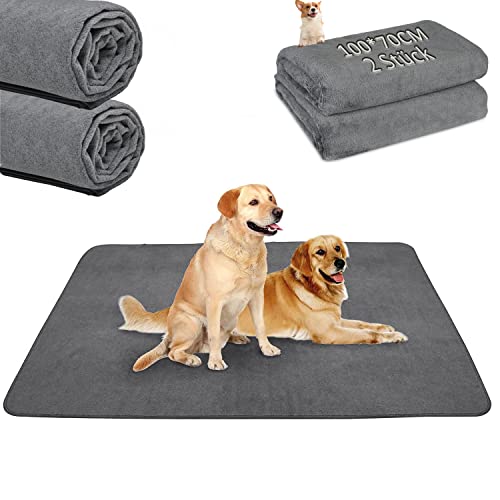2er Welpenunterlage Waschbar Puppy Training Pads, 100 x 70cm Schnell Absorbierend Haustier Hygieneunterlage, Wiederverwendbar Trainingsunterlagen für Welpen, Alte, oder inkontinente Hunde von PICK FOR LIFE