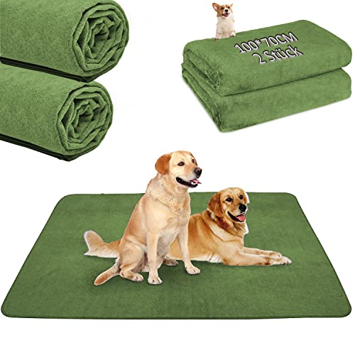 2er Welpenunterlage Waschbar Puppy Training Pads, 100 x 70cm Schnell Absorbierend Haustier Hygieneunterlage, Wiederverwendbar Trainingsunterlagen für Welpen, Alte, oder inkontinente Hunde von PICK FOR LIFE