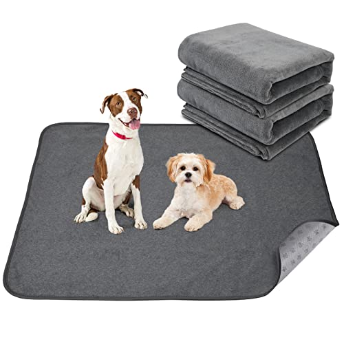 2er Welpenunterlage Waschbar Puppy Training Pads,104*104cm Schnell Absorbierend Haustier Hygieneunterlage, Wiederverwendbar Trainingsunterlagen für Welpen,Groß, Alte, oder inkontinente Hunde Grau von PICK FOR LIFE