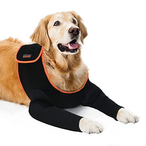 Hunde Recovery Sleeve to Stop Licking Wund, Cone Collars Alternative, Scratch Rescovery Suit, Waterproof Dog Leg Wound Protector to Prevent Licking Biss, Avids Wound Infection Black,XXL von PICK FOR LIFE