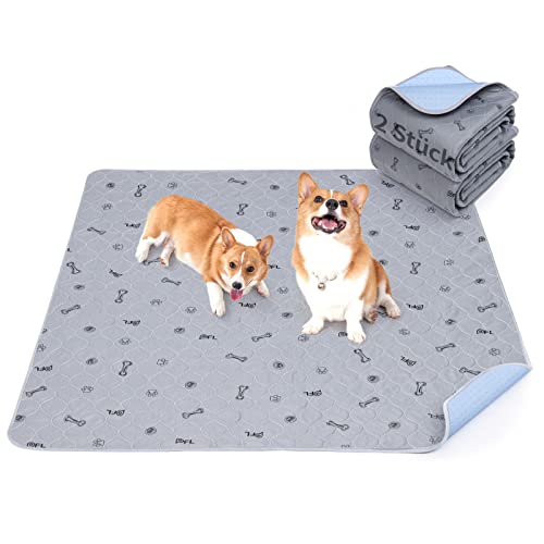 2 Stück sehr saugfähig Welpenunterlagen,92*122cm Wasserdicht und waschbar Puppy Training Pads,rutschfeste Hundedecke für Sofa und Boden Grau 2 Stück sehr saugfähig Welpenunterlagen,92*122cm Wasserdicht und waschbar Puppy Training Pads,rutschfeste Hundedecke für Sofa und Boden Grau von PICK FOR LIFE