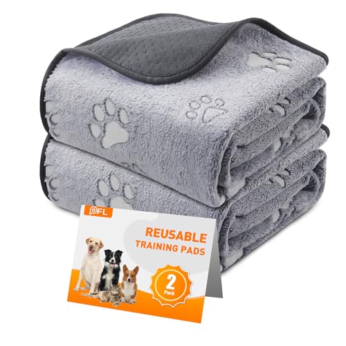 PICK FOR LIFE Haustier-Urinunterlage Waschbar Welpenunterlagen 2er Set Schnell Absorbierend Matte für Hunde Haustier Hygieneunterlage für Welpen Alte Inkontinente Hunde Grau (79x92cm) von PICK FOR LIFE