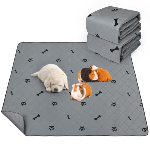 Saugfähige PIPI-Pads für Meerschweinchen, 2 Stück 60x120cm Waschbare PIPI Pads für Kaninchen, Wiederverwendbare PIPI Matten, Unterlagen für Hamster, Kaninchen, Hunde von PICK FOR LIFE