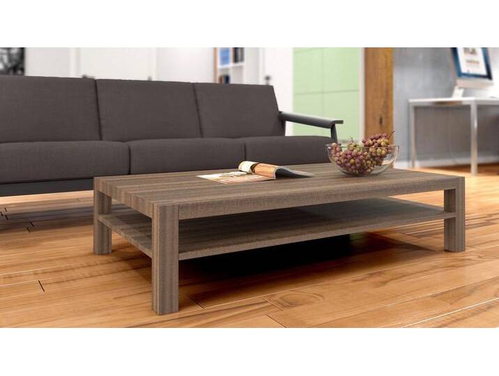 Couchtisch mit Ablage Eiche geräuchert von PICKAWOOD