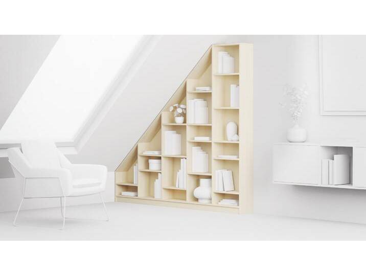 Dachschrägenregal nach Maß - Regal unter Schräge mit vielen Optionen Premium Dekore von PICKAWOOD