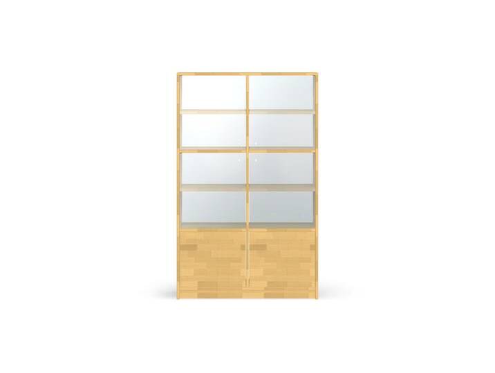 Großer Geschirrschrank mit Glastüren Buche von PICKAWOOD