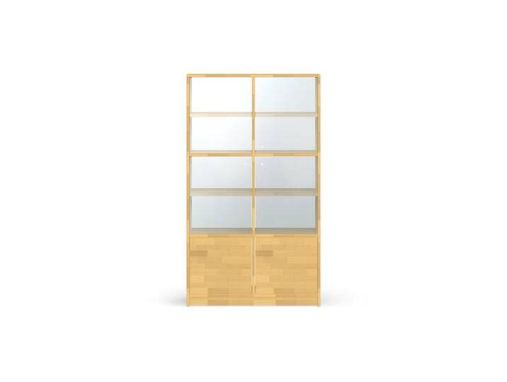 Großer Geschirrschrank mit Glastüren Buche von PICKAWOOD