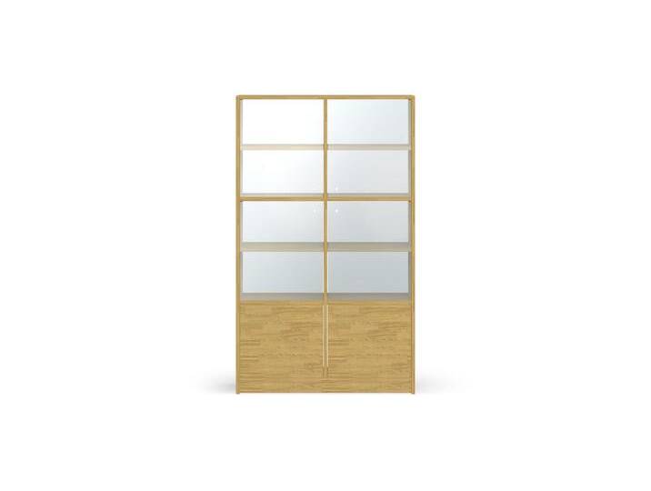 Großer Geschirrschrank mit Glastüren Eiche von PICKAWOOD