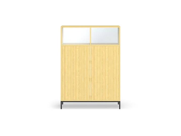 Highboard mit Glastüren aus Kiefer Kiefer von PICKAWOOD