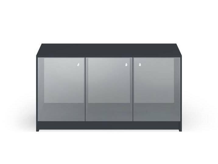 Phonoregal mit Glastüren MDF Lackiert von PICKAWOOD