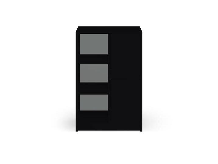 Schmales Highboard schwarz – gratis Magazin MDF Lackiert von PICKAWOOD