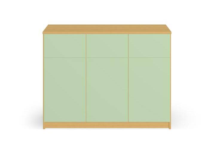 Sideboard mit grünen Türen Buche Sideboard mit grünen Türen Buche von PICKAWOOD