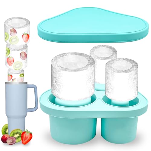 PICKONA Stanley Eiswürfelform Stanley Cup 30–40 Unzen Zubehör Silikon Eiswürfelbereiter mit Deckel zur Herstellung von 3 hohlzylindrischen Eiswürfelformen für Kaffee Eisgetränk Saft kühlende Cocktails von PICKONA