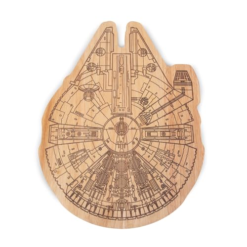 PICNIC TIME Star Wars Millennium Falcon Servierbrett, Charcuterie Board Set, Holz Schneidebrett (Parawood) von PICNIC TIME