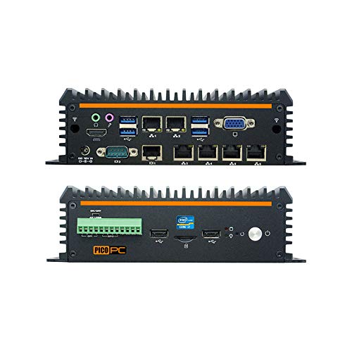 PICOPC Intel i7-8565U 6 LAN-Fanless Security Gateway Appliance Firewall Router (8 GB RAM, 120 GB mSATA SSD), unterstützt OS wie Sophos, pfSense, Untangle, Ubuntu, FreeBSD (802.11 AX WiFi) von PICOPC