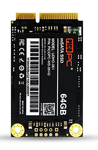 PICOPC SSD 64 GB mSATA 3.0 (6 Gb/s) SSD 3D NAND SATA3 interne Solid State Drive von PICOPC