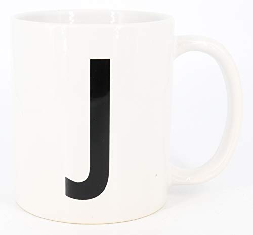 Deqosy PICSonPAPER Buchstaben-Tasse J Tasse mit Buchstaben, Alphabet als Kaffeetasse Buchstabentasse (Buchstabe J) von Deqosy
