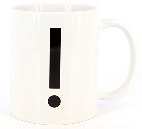 Deqosy PICSonPAPER Buchstaben-Tasse ! Tasse mit Ausrufezeichen, Alphabet als Kaffeetasse Satzzeichen Buchstabentasse (Zeichen !) von Deqosy
