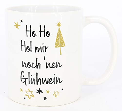 PICSonPAPER Glühwein Tasse mit Spruch Ho Ho Hol mir noch 'nen Glühwein, Kaffeetasse, Keramiktasse, Tasse mit Spruch, Glühweintasse von Deqosy