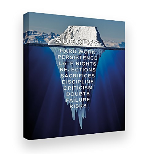 PICSonPAPER Leinwandbild 30 cm x 40 cm, Iceberg of Success, Geschenk, Geschenkidee, Motivationsposter, Motivations-Leinwand, Kunstdruck, Motivationsbild von PICSonPAPER