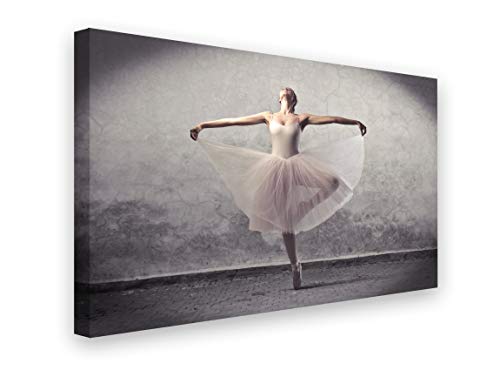 PICSonPAPER Leinwandbild Ballett, 70 cm x 50 cm, Dekoration, Kunstdruck, Wandbild, Leinwand Ballerina, Balletttänzerin von PICSonPAPER