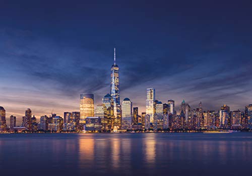 PICSonPAPER Poster New York, Skyline Manhattan, 100 cm breit x 70 cm hoch, Dekoration, Kunstdruck, Wandbild, Fineartprint, USA, Stadt, NY-City, Abend, Premium Qualität von PICSonPAPER