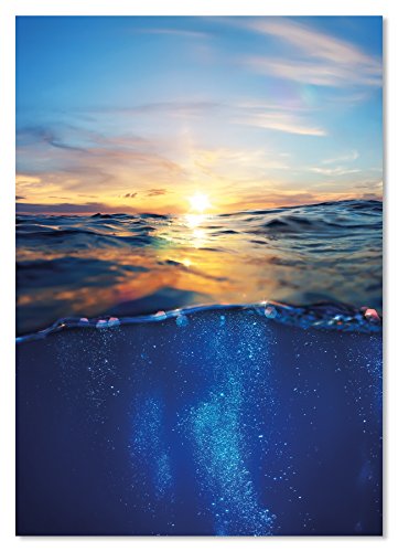 PICSonPAPER Poster Underwater Sunrise, ungerahmt 30 cm x 40 cm, Dekoration, Kunstdruck, Wandbild, Fineartprint (Unterwasser, 30 cm x 40 cm) von PICSonPAPER