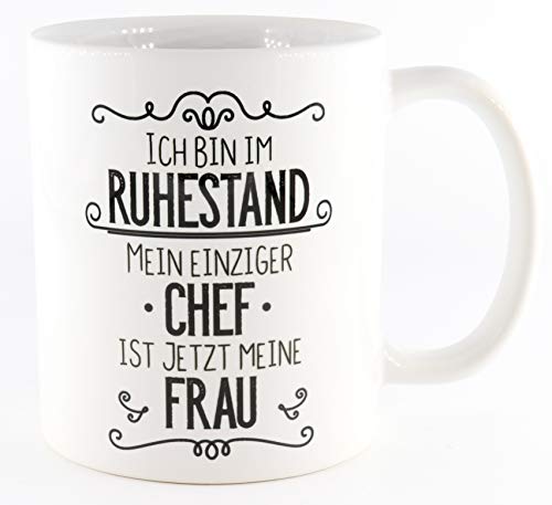 Deqosy PICSonPAPER Tasse Ich Bin im Ruhestand, Mein einziger Chef ist jetzt Meine Frau, Tasse Rente Rentner von Deqosy