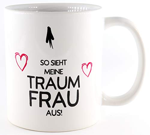 PICSonPAPER Tasse So sieht meine Traumfrau aus!, Valentinstag-Geschenk, Valentinstagsgeschenk für Sie und Ihn, Kaffeetasse, Keramiktasse von PICSonPAPER