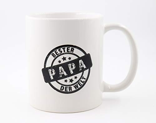 PICSonPAPER Tasse mit Spruch Bester Papa der Welt, Vatertagsgeschenk, Kaffeetasse, Keramiktasse, Tasse mit Spruch, Tasse Papa (Bester) von PICSonPAPER