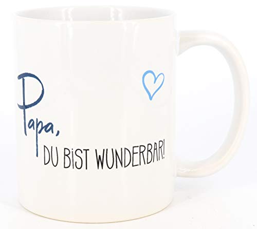 PICSonPAPER Tasse mit Spruch Bester Papa der Welt, Vatertagsgeschenk, Kaffeetasse, Keramiktasse, Tasse mit Spruch, Tasse Papa (wunderbar) von PICSonPAPER