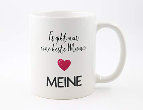 PICSonPAPER Tasse mit Spruch Es gibt nur eine Beste Mama: Meine, Muttertagsgeschenk, Kaffeetasse, Keramiktasse, Tasse mit Spruch, Tasse Mama, (Beste Mama) von PICSonPAPER