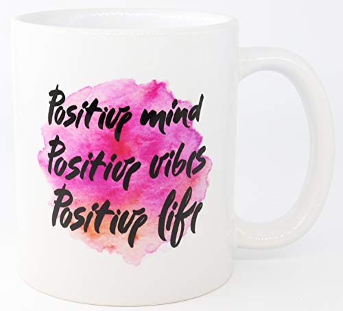 PICSonPAPER Tasse mit Spruch Positive Mind, Positive Vibes, Positive Life Kaffeetasse, Tasse Motivation, Motivationstasse (Positive) von PICSonPAPER