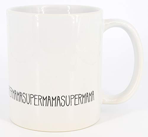 PICSonPAPER Tasse mit Spruch Supermama, Muttertagsgeschenk, Kaffeetasse, Keramiktasse, Tasse mit Spruch, Tasse Mama (Supermama) von PICSonPAPER