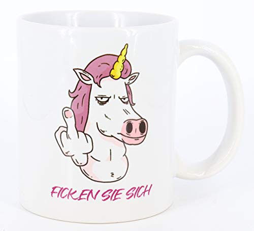 Tasse Ficken Sie sich!, Kaffeetasse, Keramiktasse, Tasse mit lustigem Spruch, das ideale Geschenk für Mitarbeiter und Kollegen von Deqosy