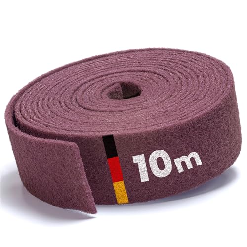 PICTORIS Schleifvlies - Made in Germany - 10 m x 100 mm - Korn 280 - extrem langlebig durch einzigartige Imprägnierung - Schleiffleece/Schleifpad für Holz, Metall, Edelstahl, uvm. von PICTORIS