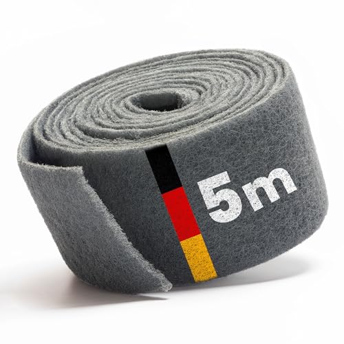 PICTORIS Schleifvlies - Made in Germany - 5 m x 100 mm - Korn 800 - extrem langlebig durch einzigartige Imprägnierung - Schleiffleece/Schleifpad für Holz, Metall, Edelstahl, uvm. von PICTORIS