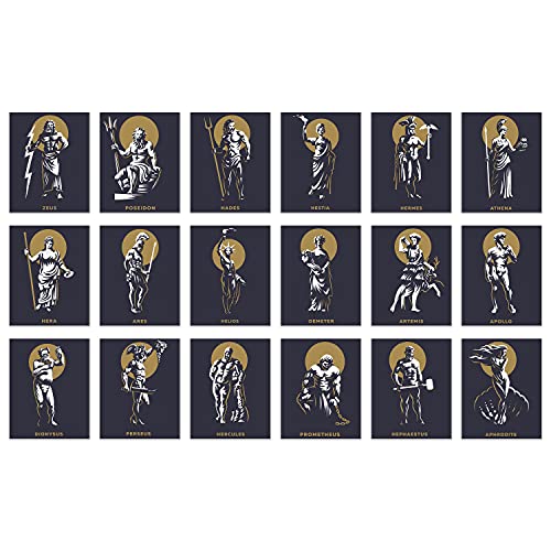PICTURE THIS PRINTS Poster mit griechischen Göttern – Set mit achtzehn (20,3 x 25,4 cm) von PICTURE THIS PRINTS