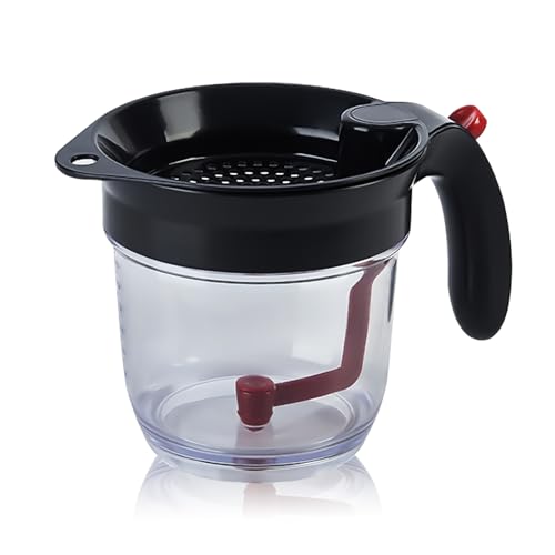 PIDUDU Fettabscheider mit Bodenfreigabe – Fetttrennbecher, transparenter Küchenfett, Fettabbau, Soßen, Ölsoßentrenner mit Sieb, Suppen und Saucen von PIDUDU