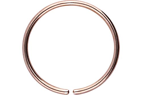 PIERCINGLINE Titan O-Ring biegbar offen Piercing Lippe Augenbraue Nase Ohr Roségoldfarben 0,8 x 7 mm von PIERCINGLINE