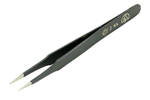 Piergiacomi ESD antistatische Pinzette Model 2, Scharf Bladen und Stark Tips Länge 120 mm, 4 3/4 Zoll Laser markiert, 1 Stück, 2ESD von PIERGIACOMI