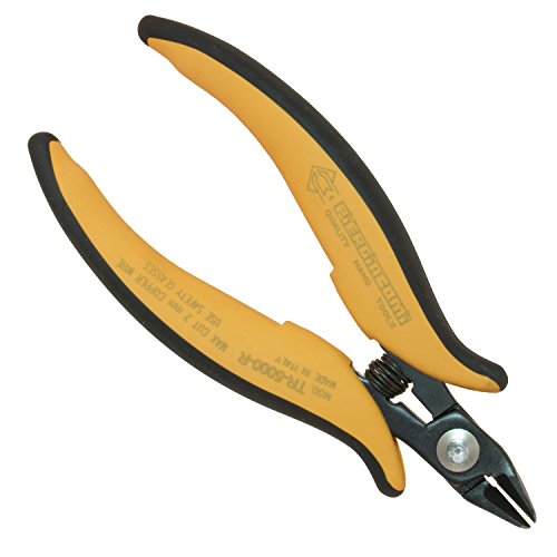 Piergiacomi Kraft-Seitenschneider mit 21 Grad abgewinkeltem Kopf für einen glatten Schnitt von Kupfer und Soft Drähte bis Durchmesser 2 mm (12AWG), 1 Stück, TR5000R von PIERGIACOMI