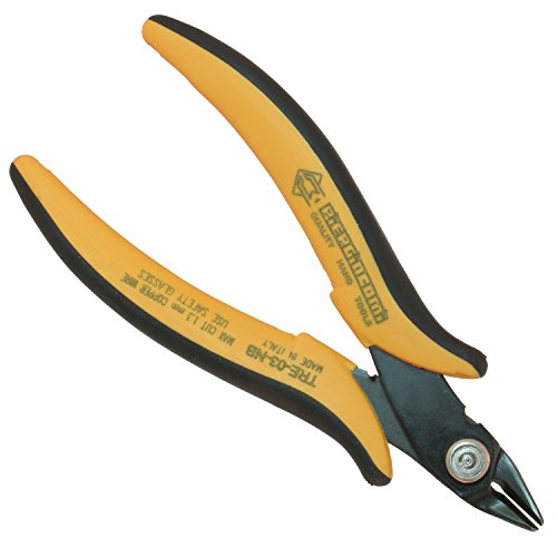 Piergiacomi Micro soft-wire cutter with an 8mm long jaw Set at A 21-degree angle for flush-cutting terminal wires up to 1.3mm (16AWG), 1 Stück, TRE03NB von PIERGIACOMI