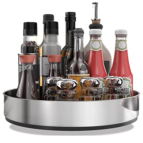 PIGPIGFLY Rotating Spice Rack for Kitchen, Kitchen Spice Rack, Rotating Spice Rack for Storing Spices and Jars in The Pantry, Stainless Steel Spice Organizer(31cm) von PIGPIGFLY