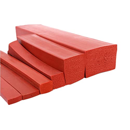 Dichtungsband aus Gummischaum, 1 Meter quadratischer Silikonschwammstreifen, 20 × mm - 50 rote Dichtungsleiste Silikonschaumgummi for Türen und Fenster(30x30mm) von PIGYMMLFX