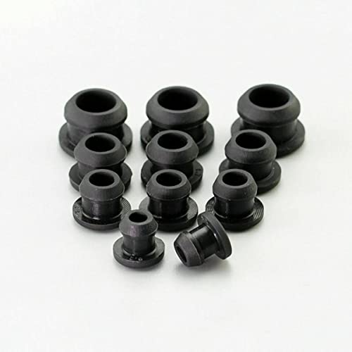 Gummi-Lochstopfen, 5 Stück/Set Aufsteck-Lochstopfen Silikonkautschuk 2, mm ~ 50,6 Kappen Dichtungsstopfen Staubdichter Lochstopfen Temperaturbeständigkeit 250 °C -40(Black,A 12.5mm) von PIGYMMLFX